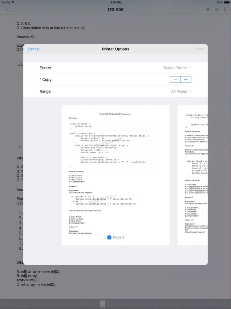 1Z0-808--Java SE 8 Programmer I iPad  スクリーンショット