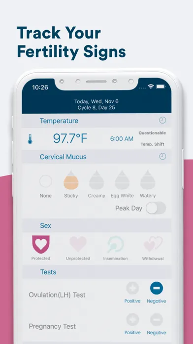 Capturas de tela do Kindara: Fertility Tracker