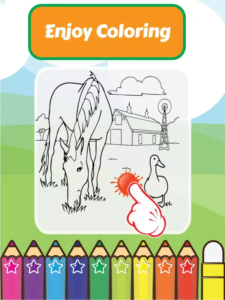 Coloring My Cute Farm Animals for Preschool boy and girl iPad 应用截图