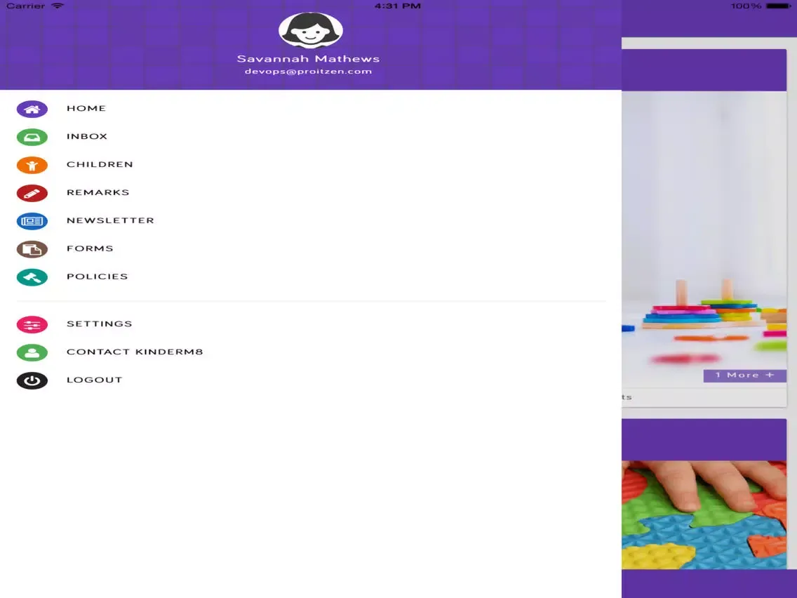Ảnh chụp màn hình của PLS kinderm8 iPad 