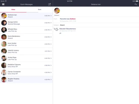 Скриншоты Kinderpedia Teacher & Educator iPad 