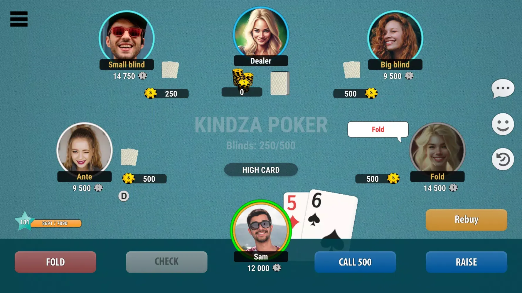 Kindza Poker Ekran Görüntüleri