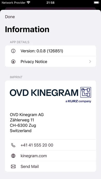 KINEGRAM® OPA PROVE应用截图