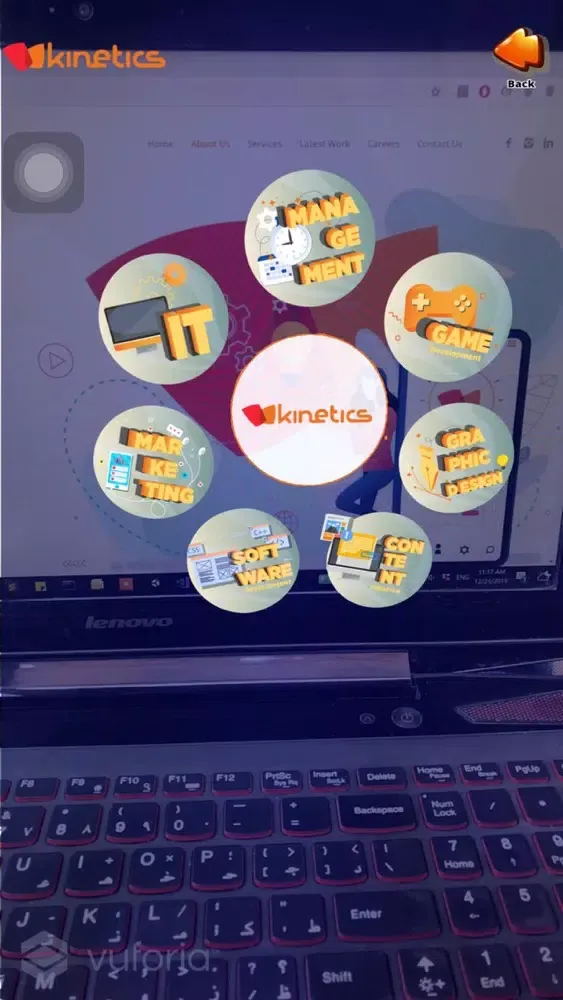 Tangkapan skrin Kinetics AR