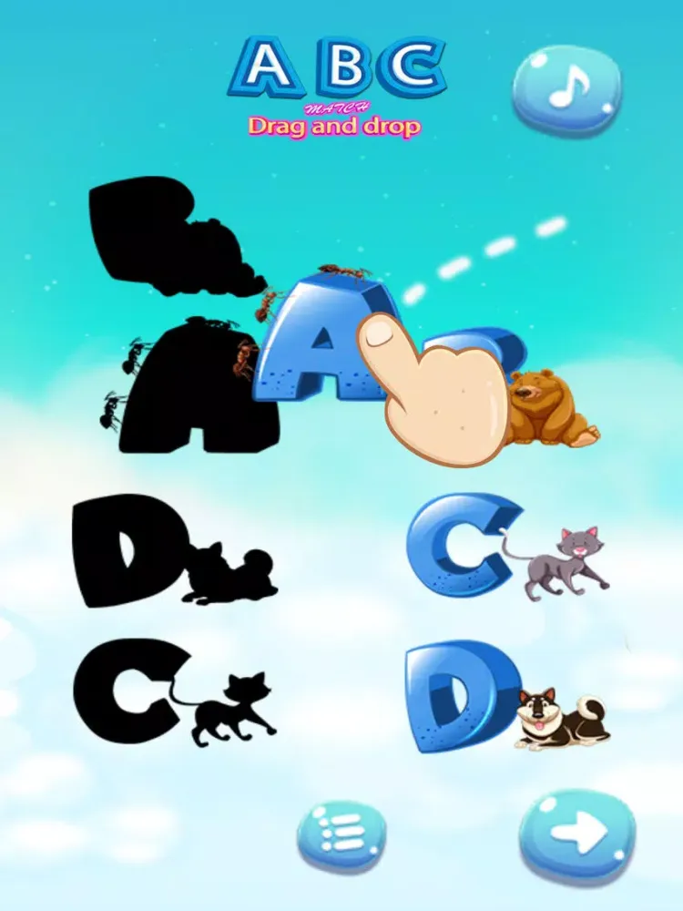 Tangkapan skrin ABC MATCH Drag and drop iPad 
