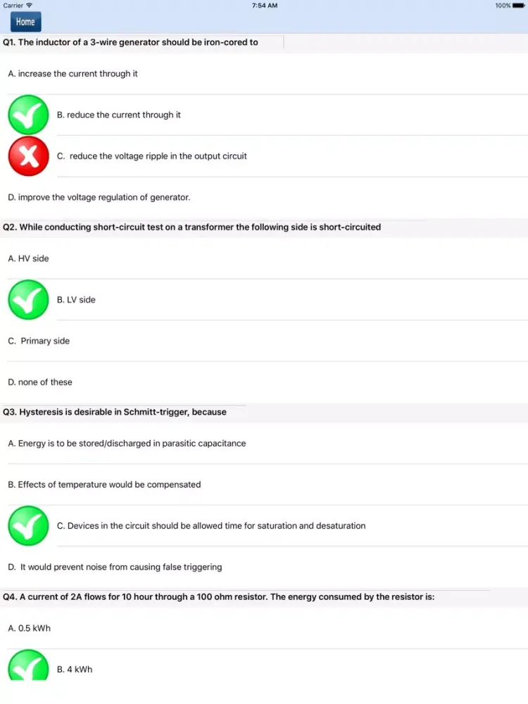 Electrical Engineering Test iPad  Screenshots
