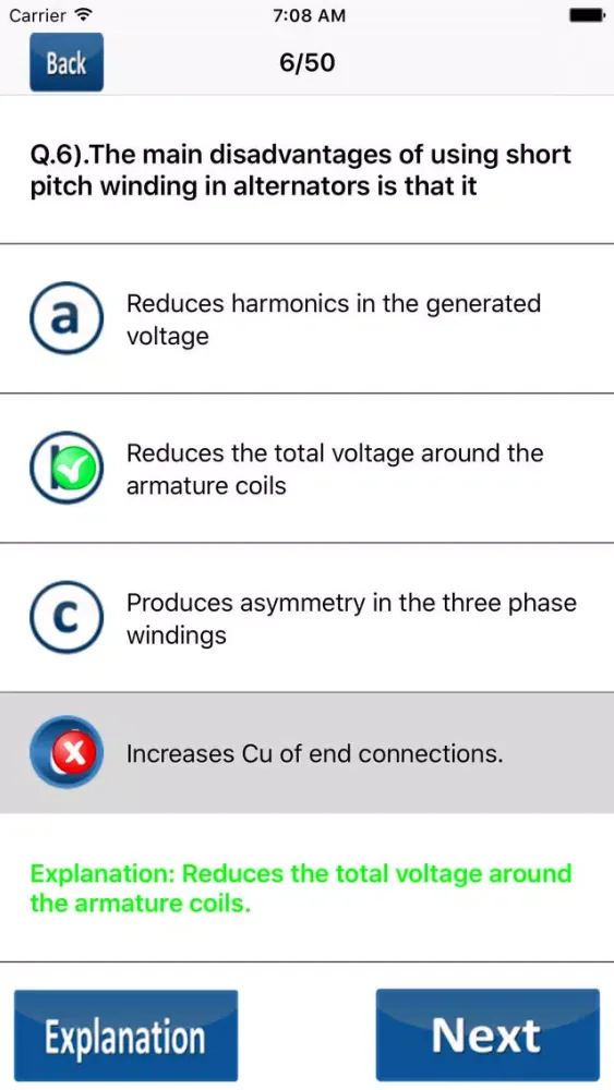 Electrical Engineering Test Screenshots