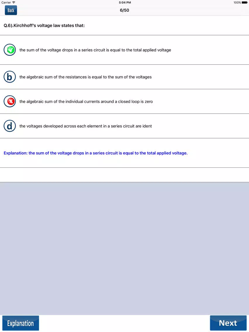 Screenshot di Electronics Engineering Test iPad 