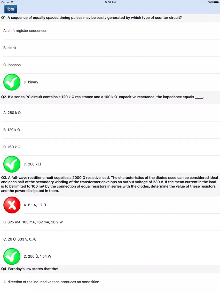Screenshot di Electronics Engineering Test iPad 