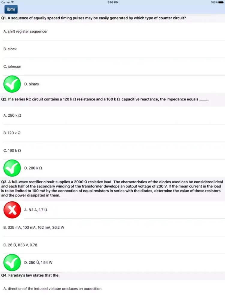 Electronics Engineering Test iPad 应用截图