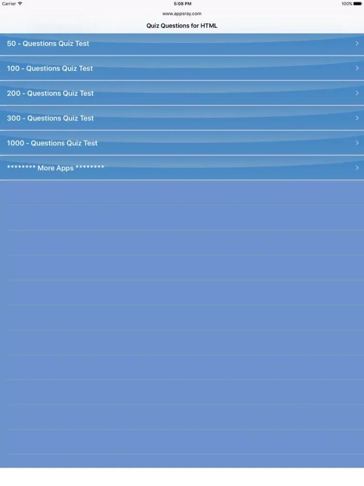 Questions for HTML iPad 应用截图