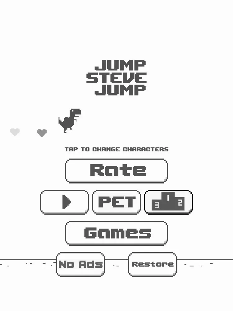 Capturas de pantalla de Jump Steve Jump - 8-bit Dinosaur Journey Widget Game iPad 