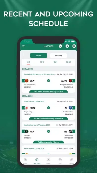 King - Cricket LiveLine Ekran Görüntüleri