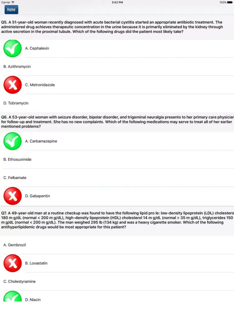 Zrzuty ekranu Pharmacology Exam Prep iPad 