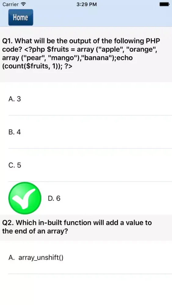 PHP Practice Test سکرین شاٹس