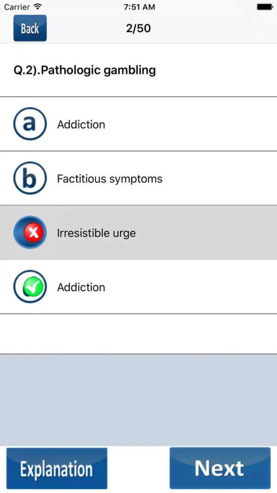 Zrzuty ekranu Psychiatry Quiz Questions