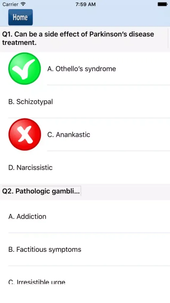 Zrzuty ekranu Psychiatry Quiz Questions