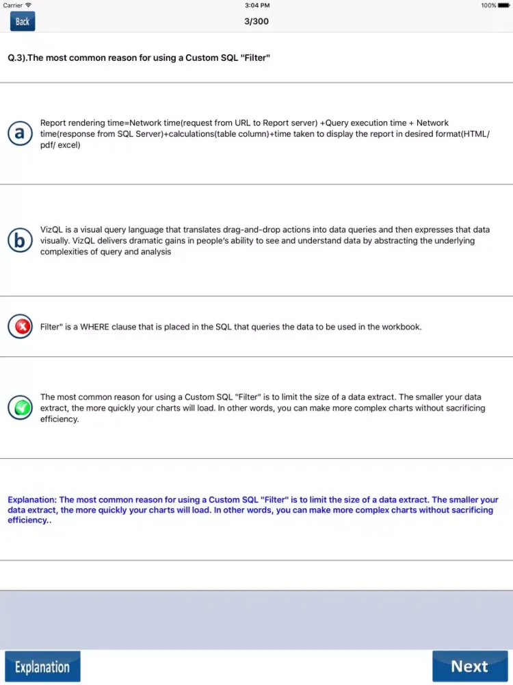 Capturas de pantalla de Quiz Questions for Tableau iPad 