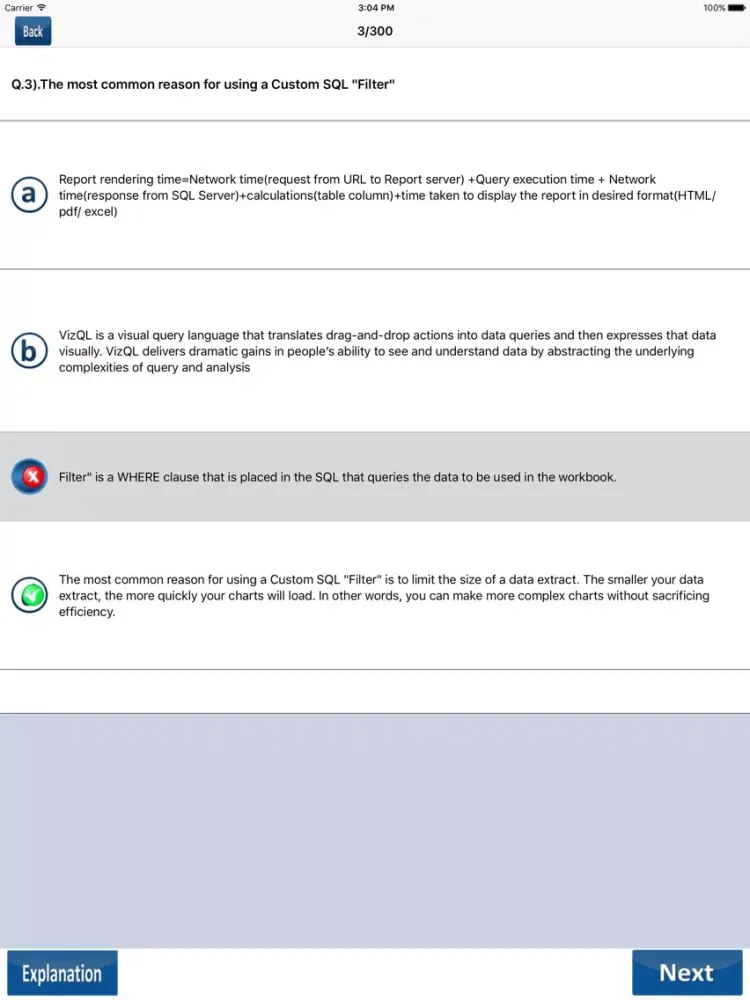 Capturas de pantalla de Quiz Questions for Tableau iPad 