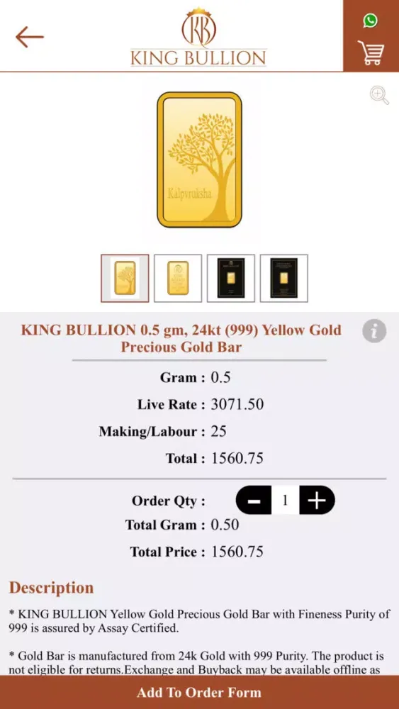 King Bullion Ekran Görüntüleri