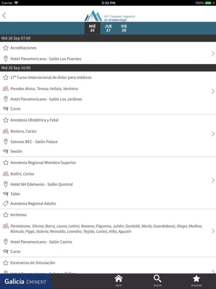 Screenshot di Anestesia Bariloche 2018 iPad 