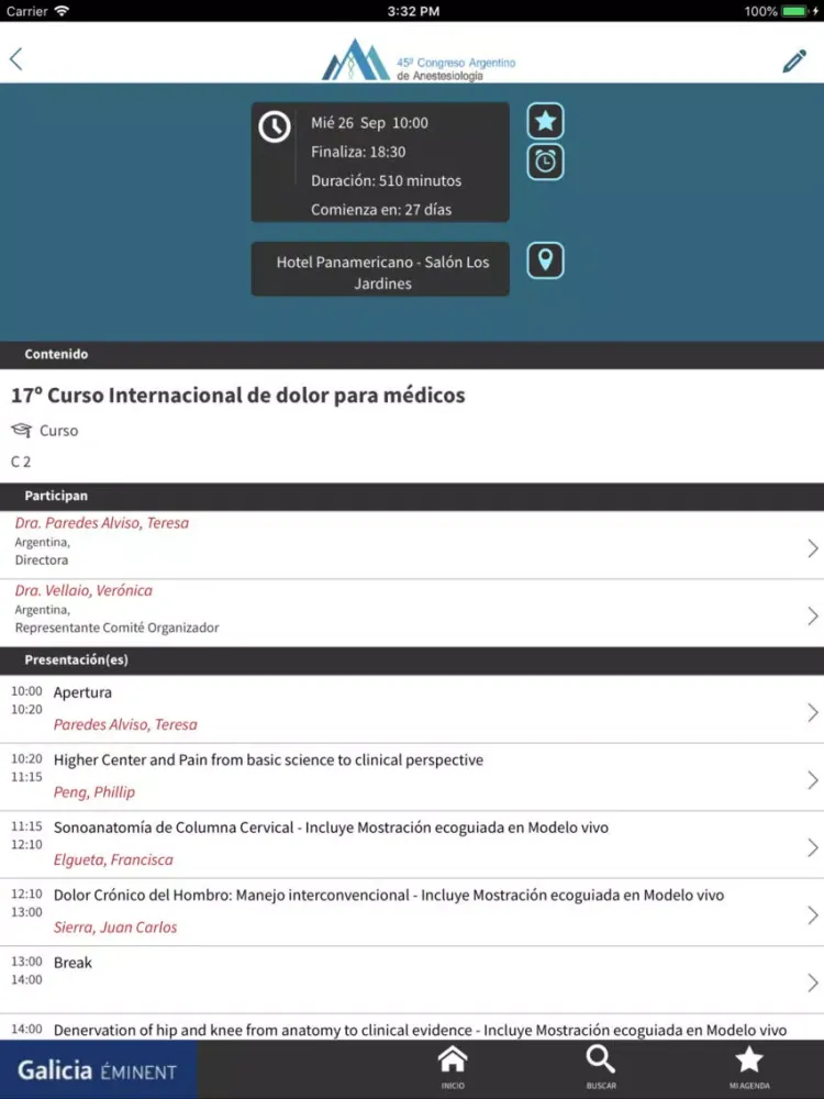Screenshot di Anestesia Bariloche 2018 iPad 