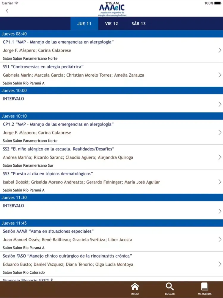 Congreso Anual AAAeIC 2016 iPad  Screenshots