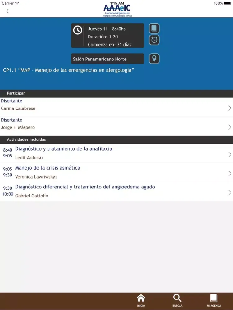Congreso Anual AAAeIC 2016 iPad  Screenshots