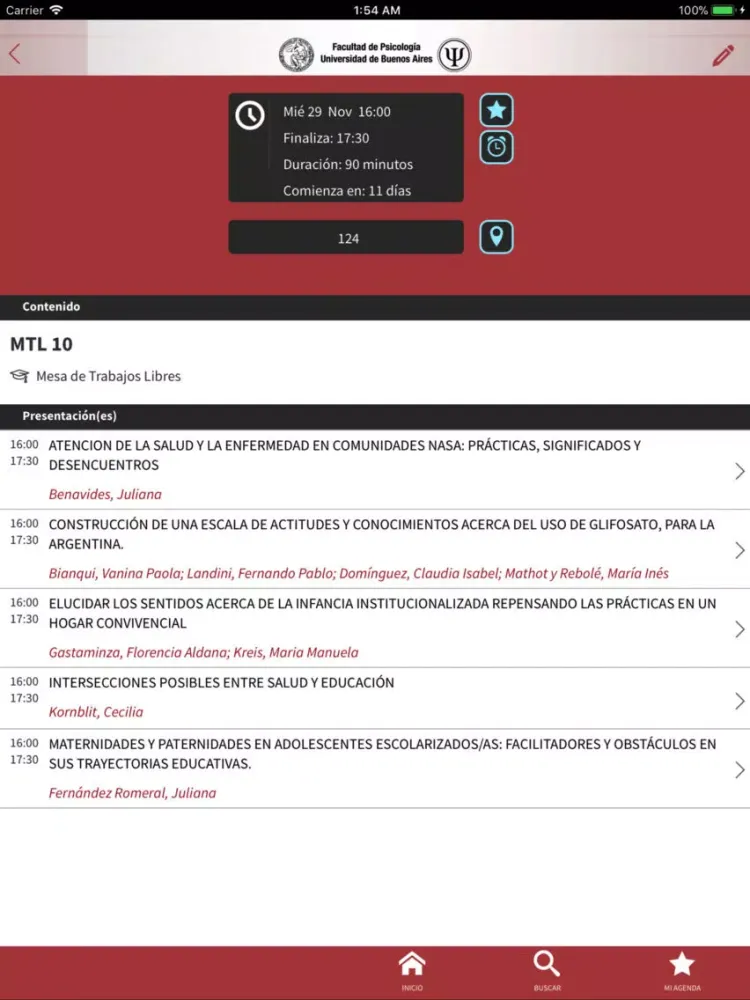 CONGRESO DE PSICOLOGÍA UBA iPad  스크린샷