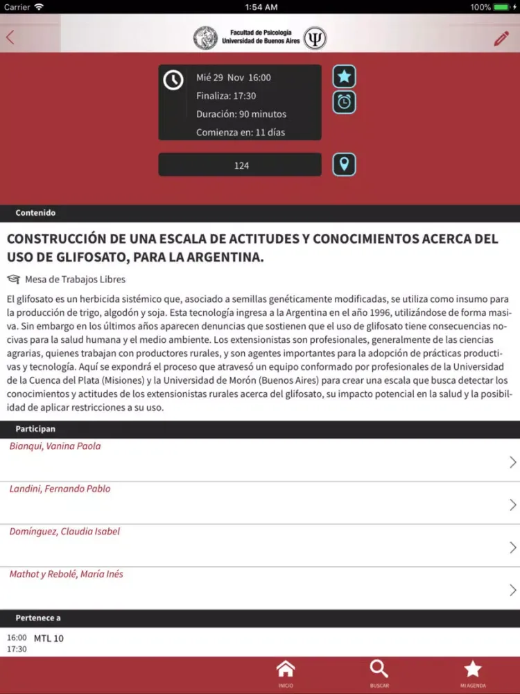 CONGRESO DE PSICOLOGÍA UBA iPad  스크린샷