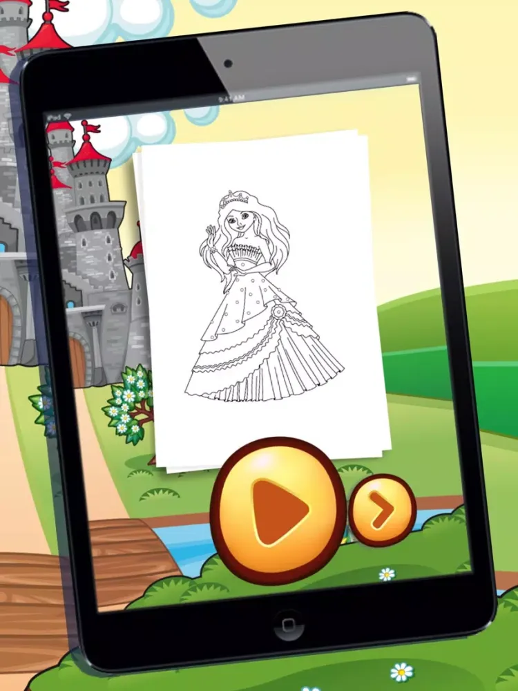 Ảnh chụp màn hình của Beautiful Princess Coloring Book iPad 