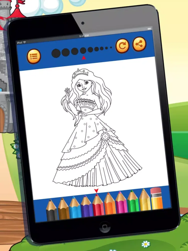 Ảnh chụp màn hình của Beautiful Princess Coloring Book iPad 