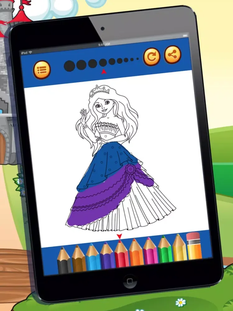 Ảnh chụp màn hình của Beautiful Princess Coloring Book iPad 