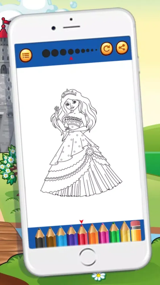 Ảnh chụp màn hình của Beautiful Princess Coloring Book