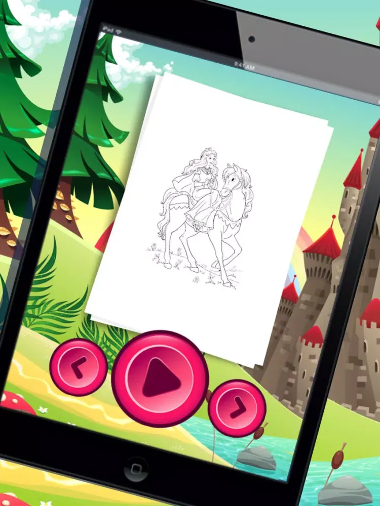 Princess Pony Coloring book for kids iPad  Screenshots