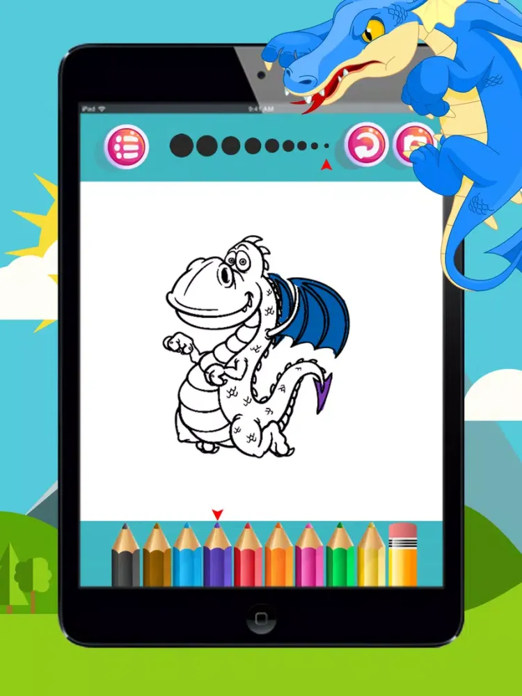 Tangkapan layar Dragons coloring books for kids iPad 