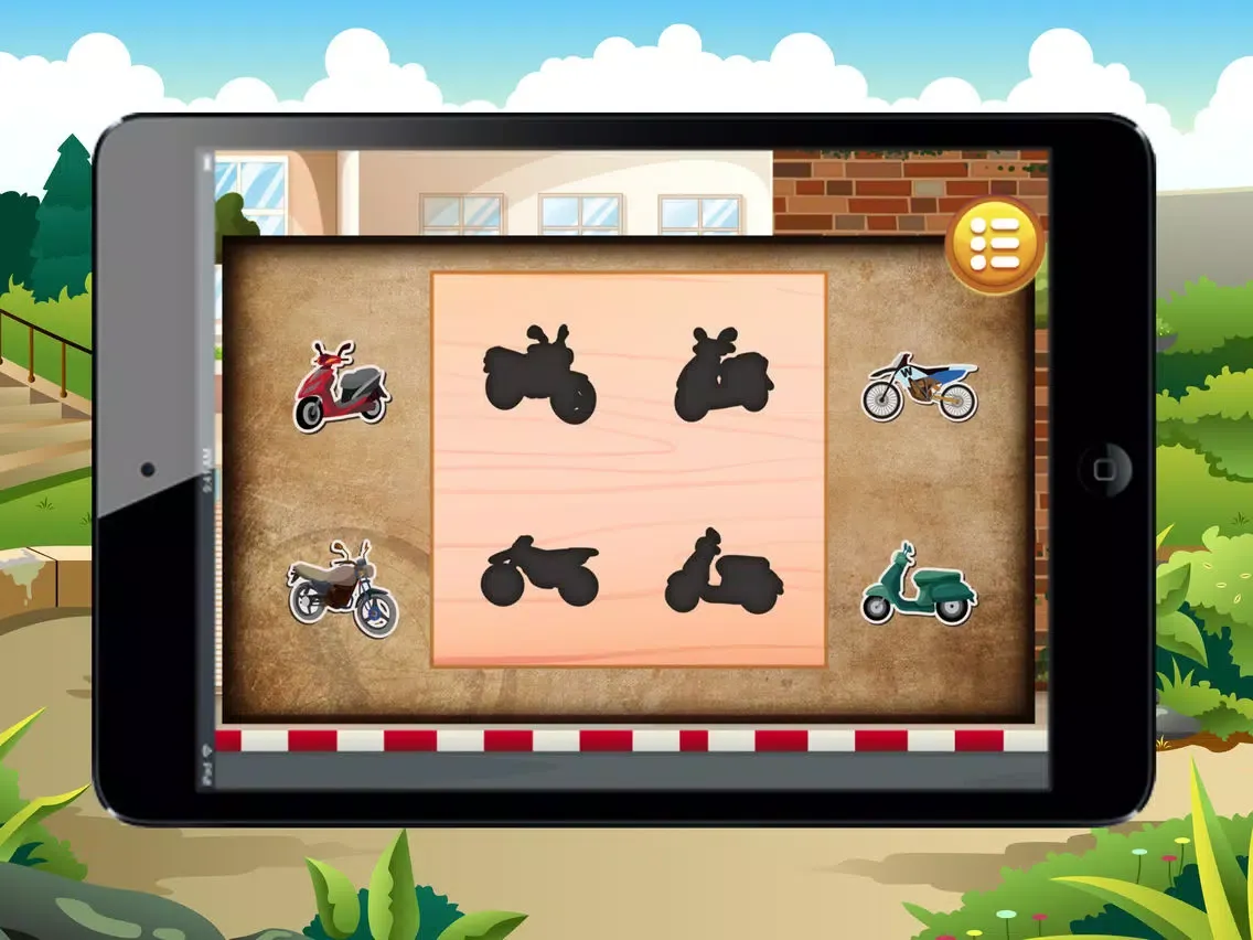 ภาพหน้าจอของ Car And Motorcycle Shadows Games for kids iPad 