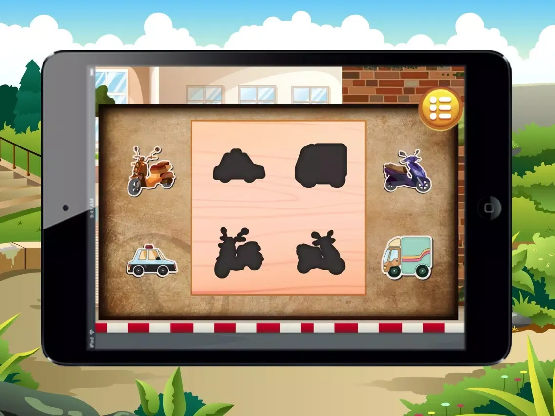ภาพหน้าจอของ Car And Motorcycle Shadows Games for kids iPad 