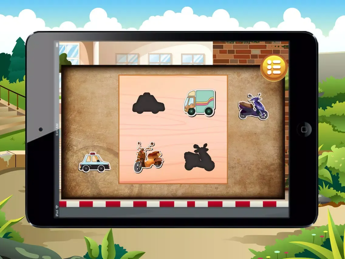 ภาพหน้าจอของ Car And Motorcycle Shadows Games for kids iPad 