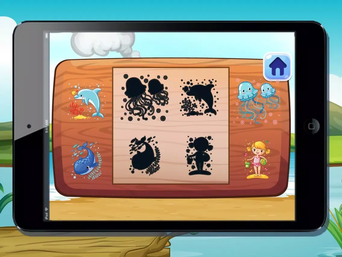 Sea Animals Shadow Puzzles Games for kids iPad  سکرین شاٹس