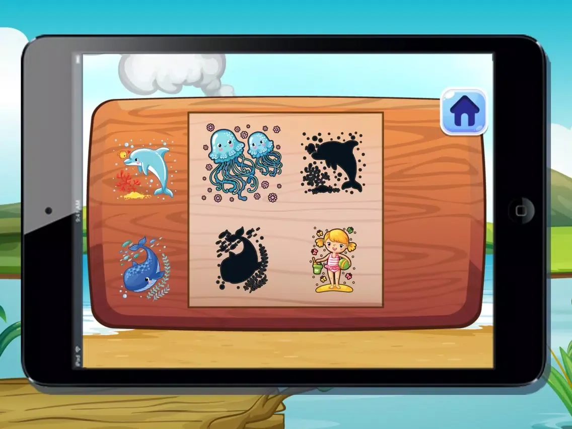 Sea Animals Shadow Puzzles Games for kids iPad  سکرین شاٹس