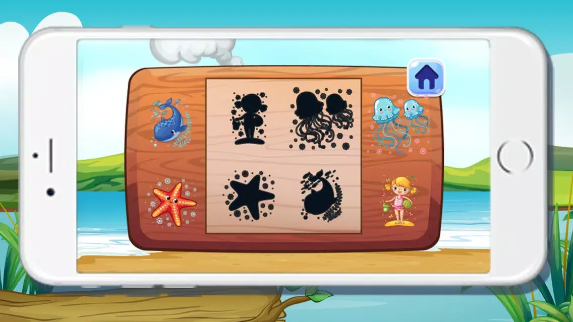 Sea Animals Shadow Puzzles Games for kids سکرین شاٹس