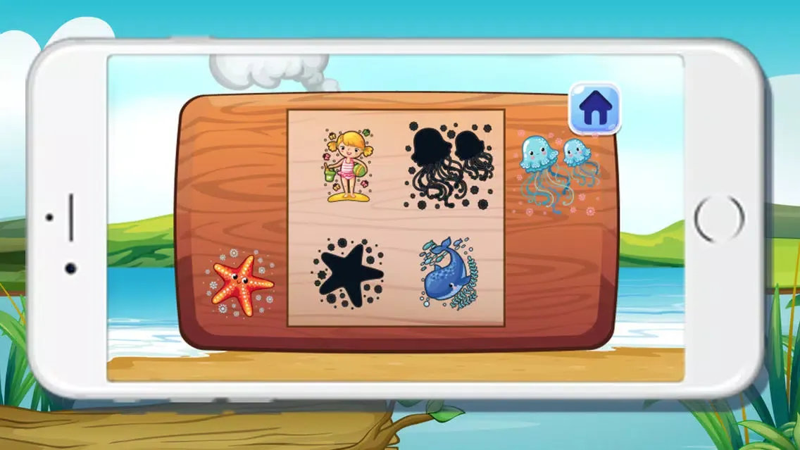 Sea Animals Shadow Puzzles Games for kids سکرین شاٹس