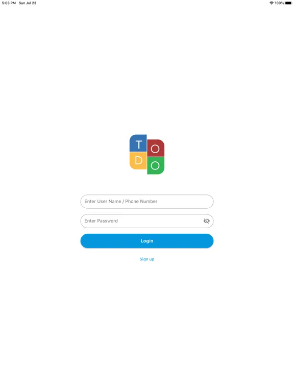 ภาพหน้าจอของ TODO Smart iPad 