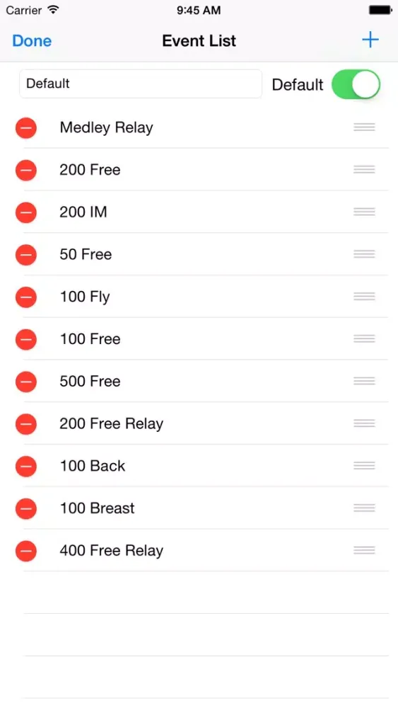 ภาพหน้าจอของ Swim Meet Scoring Advanced