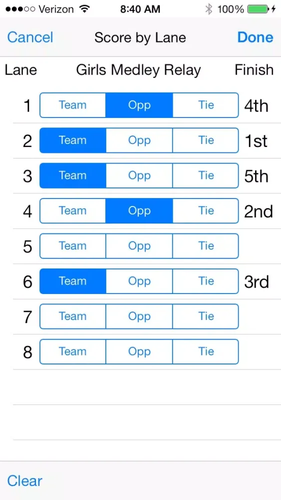 Swim Meet Scoring Plus سکرین شاٹس