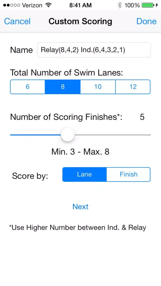 Swim Meet Scoring Plus سکرین شاٹس