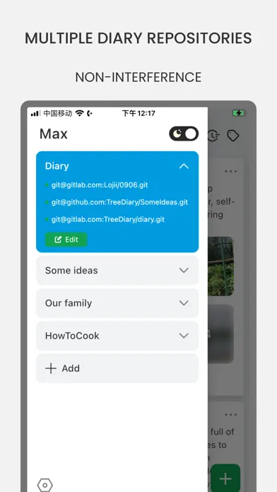 Tangkapan layar TreeDiary - Git&Note&TeamDiary