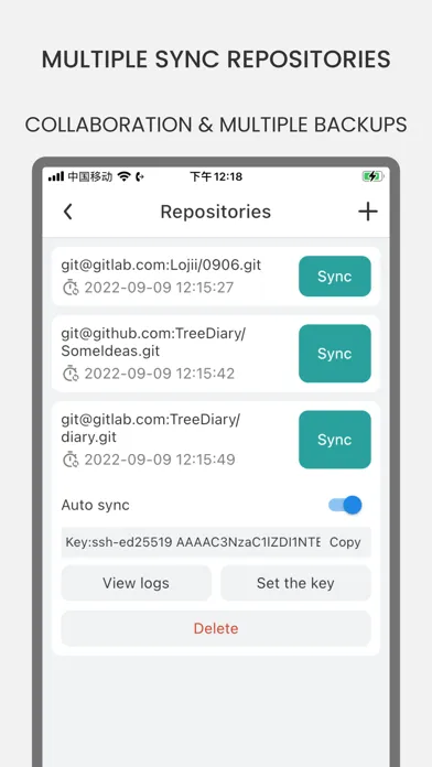 Tangkapan layar TreeDiary - Git&Note&TeamDiary