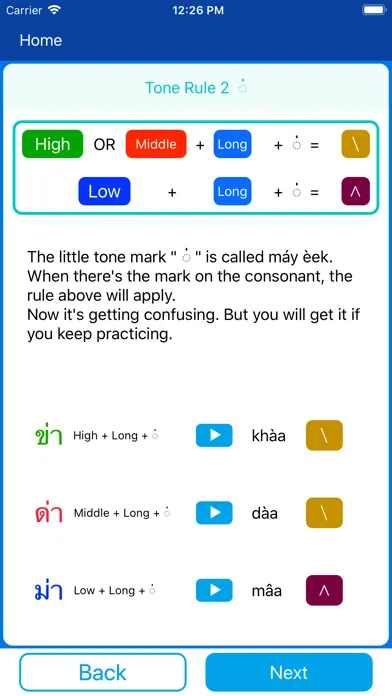 Capturas de tela do Thai Reading :Alphabet & Tone